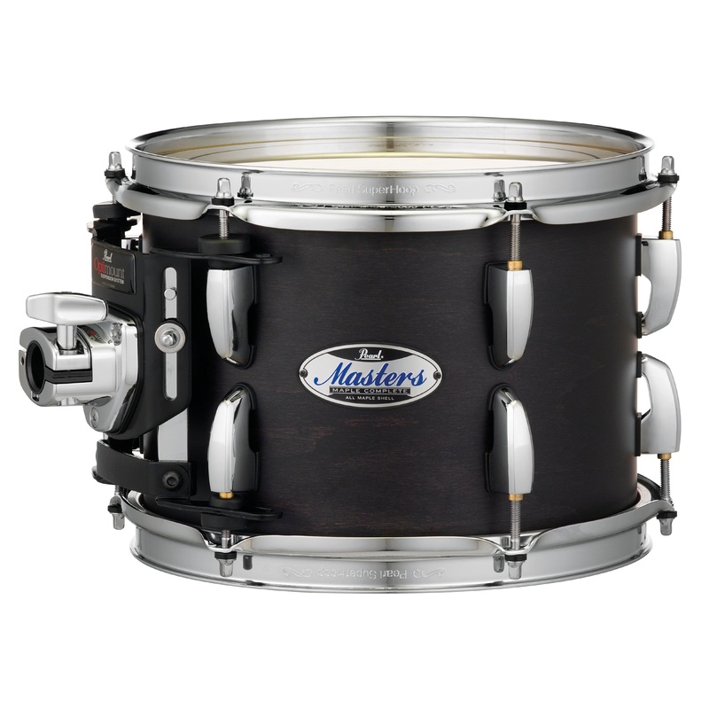Pearl Masters Maple Complete 8"x7" tom w/optimount MATTE BLACK MIST MCT0807T/C124