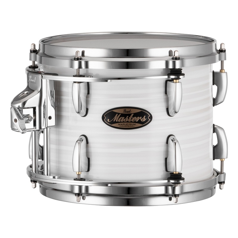 Pearl Masters Maple/Gum 10"x8" Tom - R2 Air Tom Suspension System w/GyroLock-L Bracket  WHITE ICE SWIRL MMGC1008TL/C854