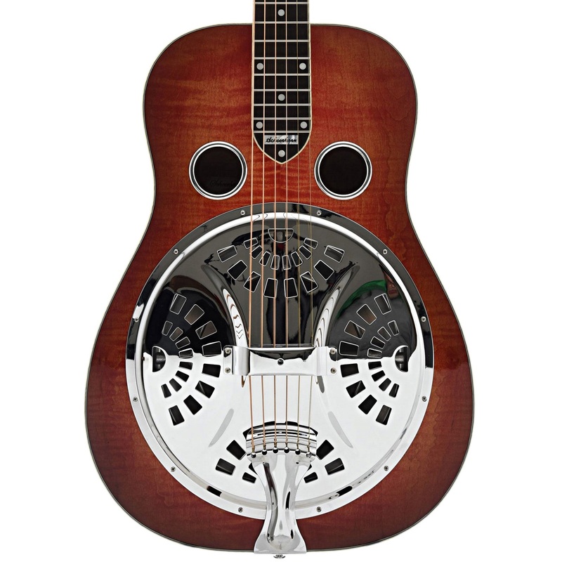 National Scheerhorn L-Body Resonator Guitar & Case, Flamed Maple