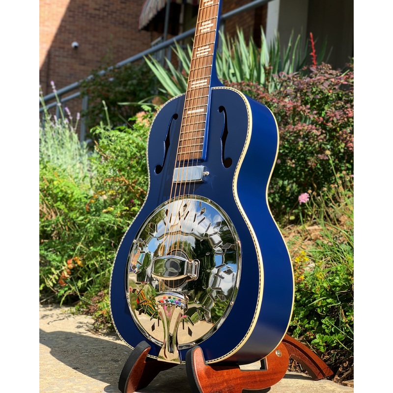 Recording King Dirty 30s Mini Bucker Resonator Guitar, Wabash Blue