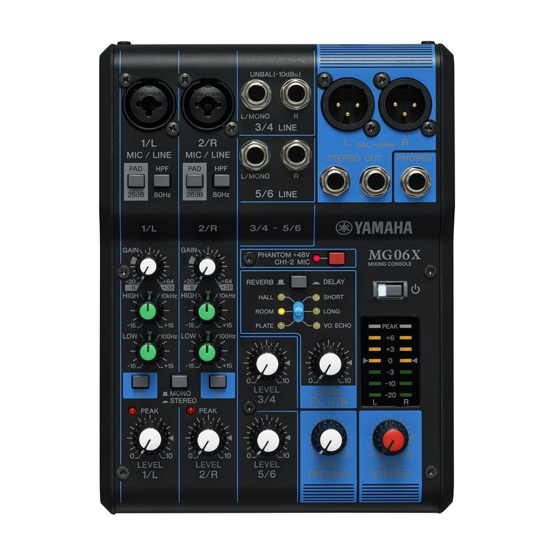 Yamaha 6-Input Stereo Mixer - SPX Effects - 2 Mic Inputs - 2 Stereo Inputs