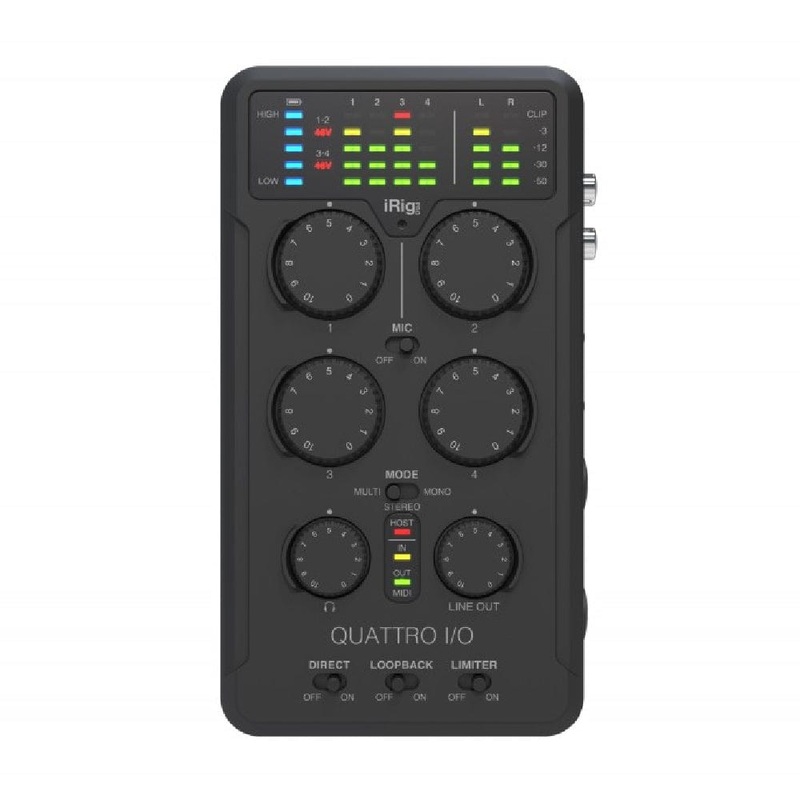 IK Multimedia iRig Pro Quattro I/O 4-Input Professional Field Recording Interface