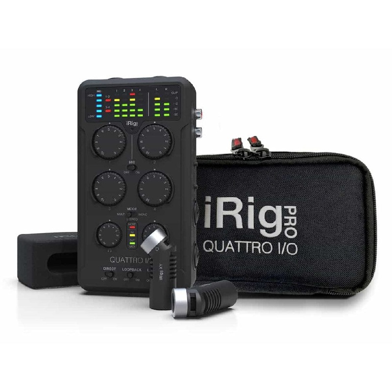 IK Multimedia iRig Pro Quattro I/O Deluxe Bundle 4-Input Professional Field Recording Interface