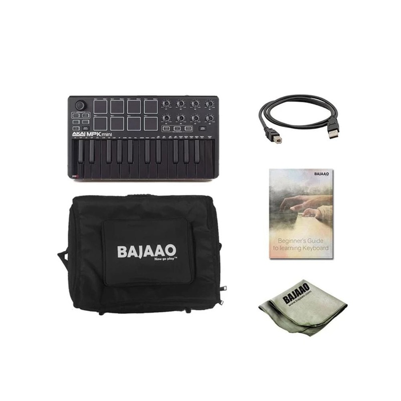 Akai MPK MINI MKII Compact Midi Keyboard and Pad MIDI Controller With Polishing Cloth, Gigbag & Ebook