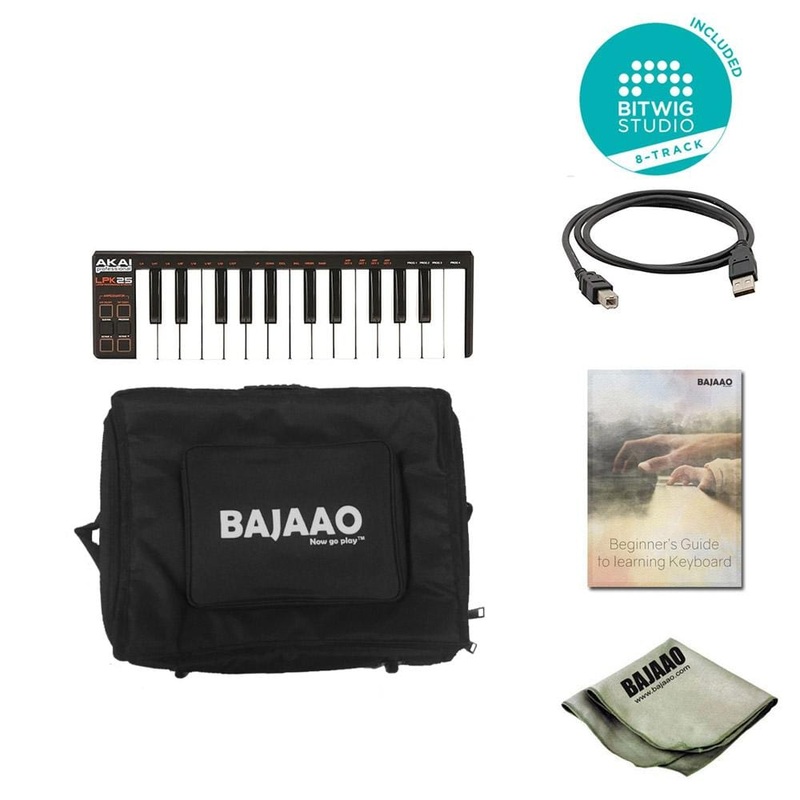 Akai Professional LPK25 Laptop Performance MIDI Keyboard With Btwig Software, Polishing Cloth, Gigbag & Ebook