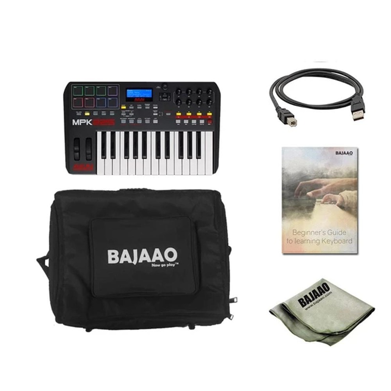 Akai Professional MPK225 USB/iOS MIDI Controller KeyboardWith Polishing Cloth, Gigbag & Ebook