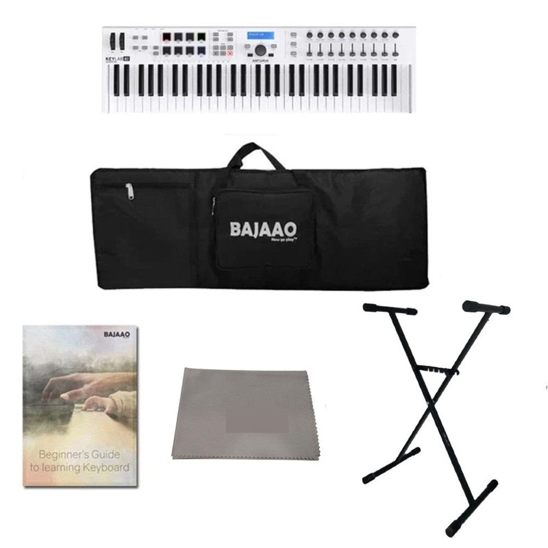 Arturia Keylab Essential 61 Universal Midi Keyboard With Gigbag, Stand, Polishing Cloth & Ebook