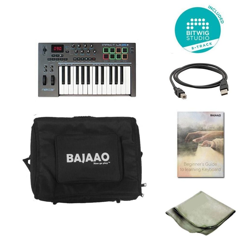 Nektar Impact LX25+ 25-key Midi Keyboard With Btwig Software, Polishing Cloth, Gigbag & Ebook