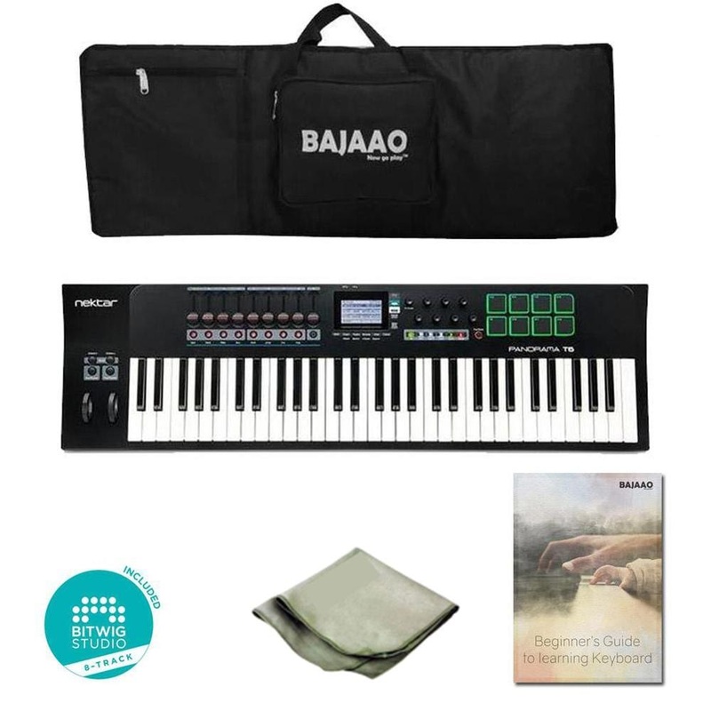 Nektar Panorama T6 61-Key Midi Keyboard Controller With Btwig Software, Cloth, Gigbag & Ebook