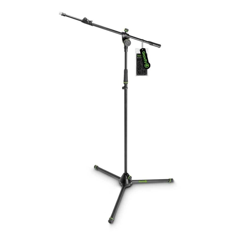 Gravity Microphone Stand with Folding Tripod Base and Adjustment Telescoping Boom
