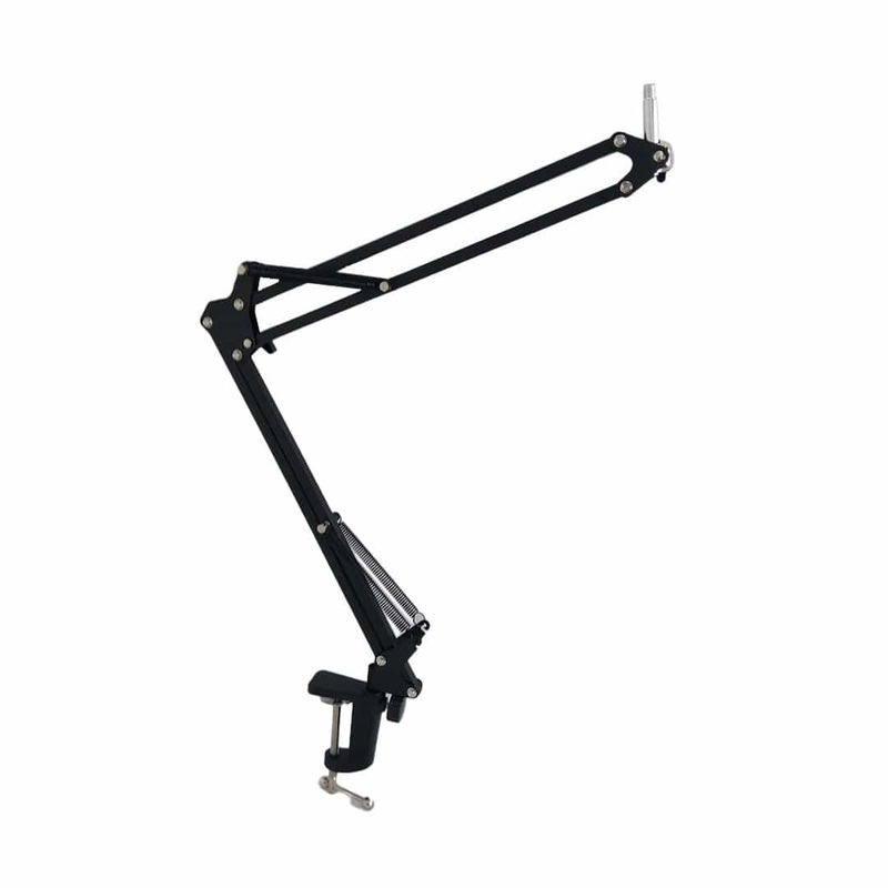 Microphone Boom Scissor Extendable Arm Stand for Dynamic and Condenser Microphone with Table Mounting Clamp