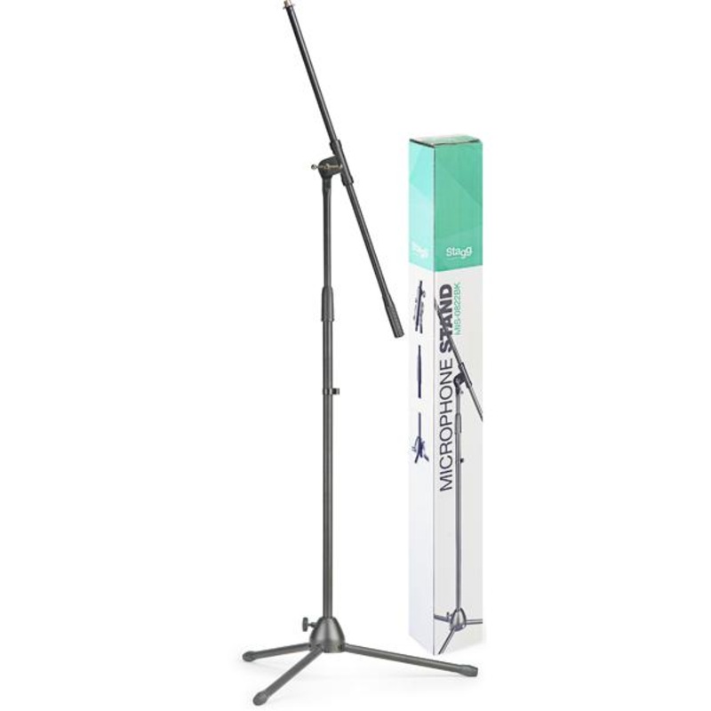 Stagg MIS-0822BK Microphone Boom Stand with Folding Legs