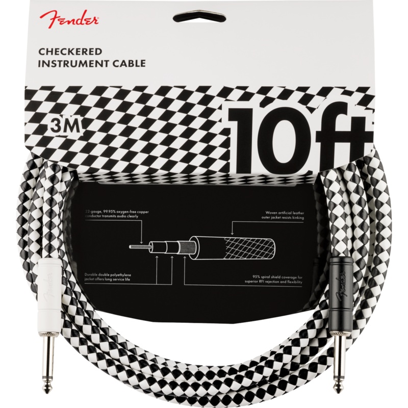 Fender Pro 10 foot Instrument Cable Checkerboard - 0990810288