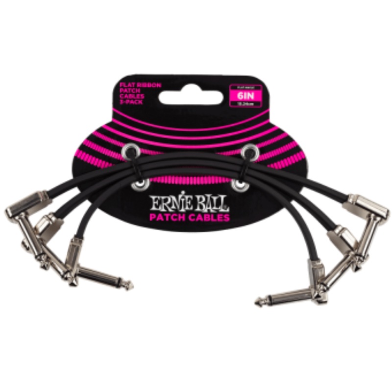 Ernie Ball 6'' Flat Ribbon Patch Cable 3 Pack - 6221EB
