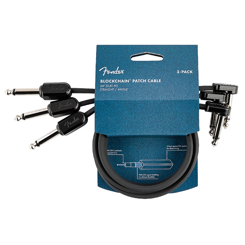 Fender Blockchain 24 inch Patch Cable 3-pack Straight/Angle - 0990825014