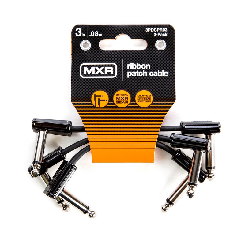 MXR Right Angled Ribbon Guitar Cable 3 inch | Pack of 3 - 3PDCPR03