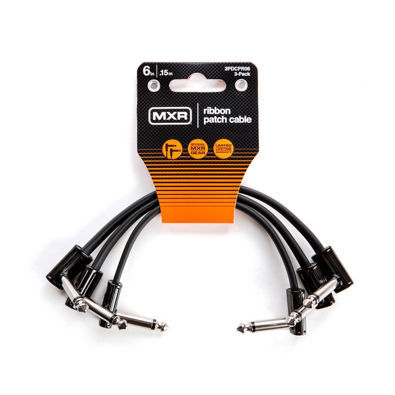 MXR Right Angled Ribbon Guitar Cable 6 inch | Pack of 3 - 3PDCPR06