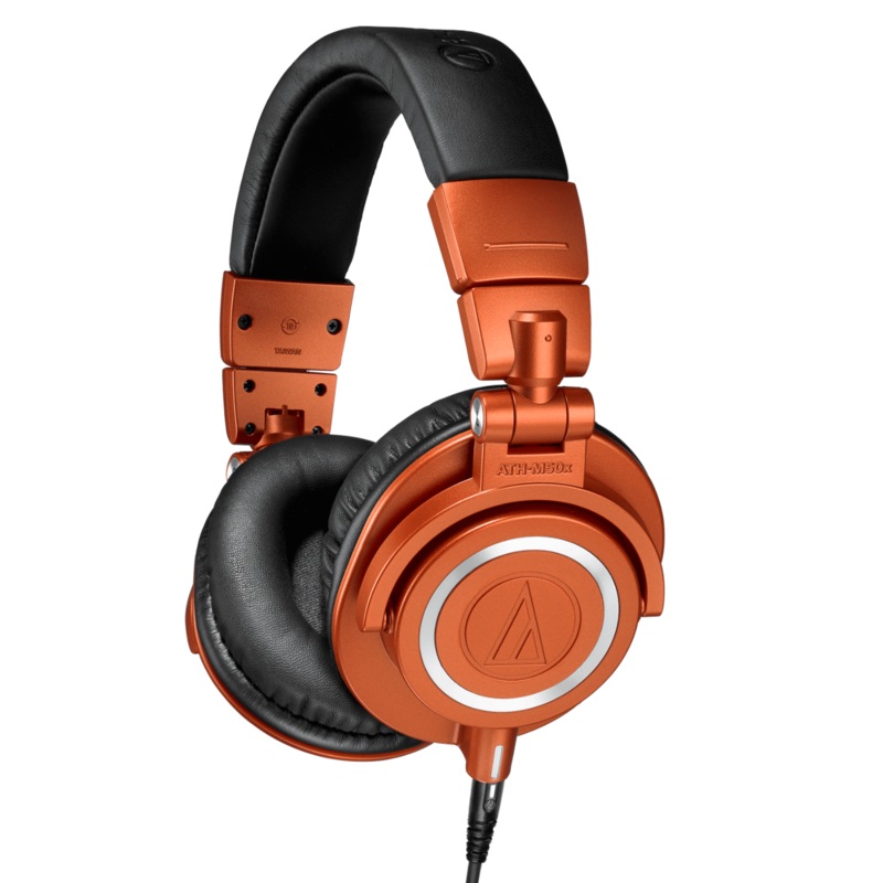 Audio-Technica Dynamic Closed Back Monitor Headphones in Metallic Orange - ATHM50XMO