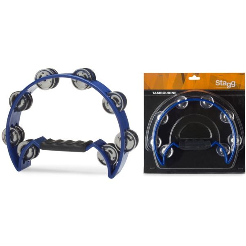 Stagg TAB-2 Cutaway Plastic Half Moon Tambourine with 16 Jingles