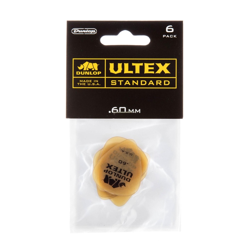 Dunlop .60 Yellow Ultex Standard Picks 6 Pack