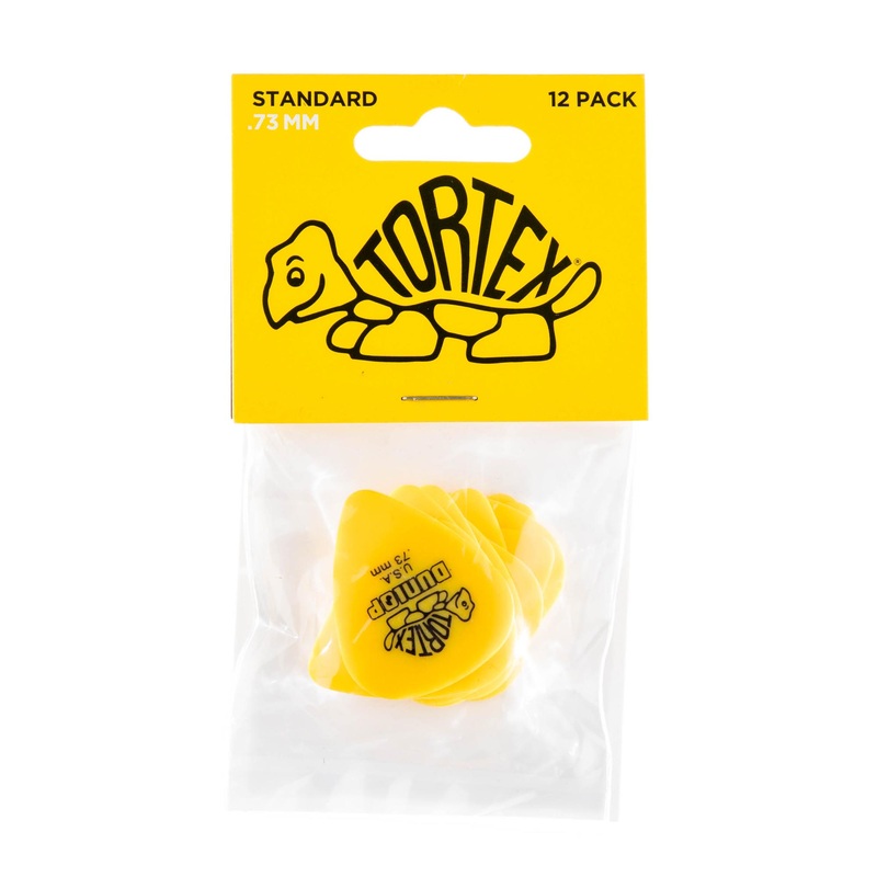 Dunlop .73 Yellow Tortex Standard Picks 12 Pack