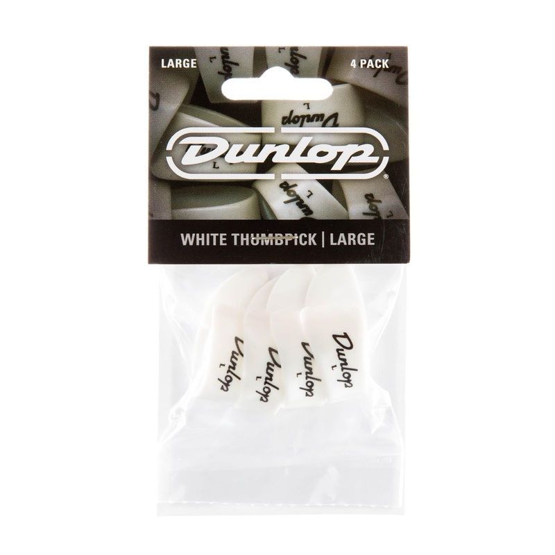 Dunlop Plastic Large Thumbpick White 4 Pack