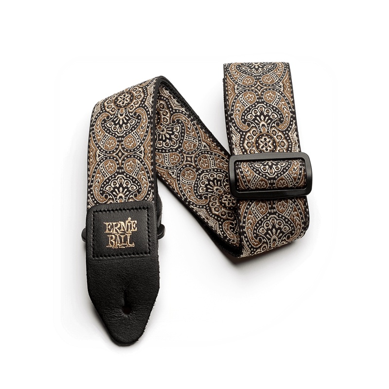 Ernie Ball Gold And Black Paisley Jacquard Strap