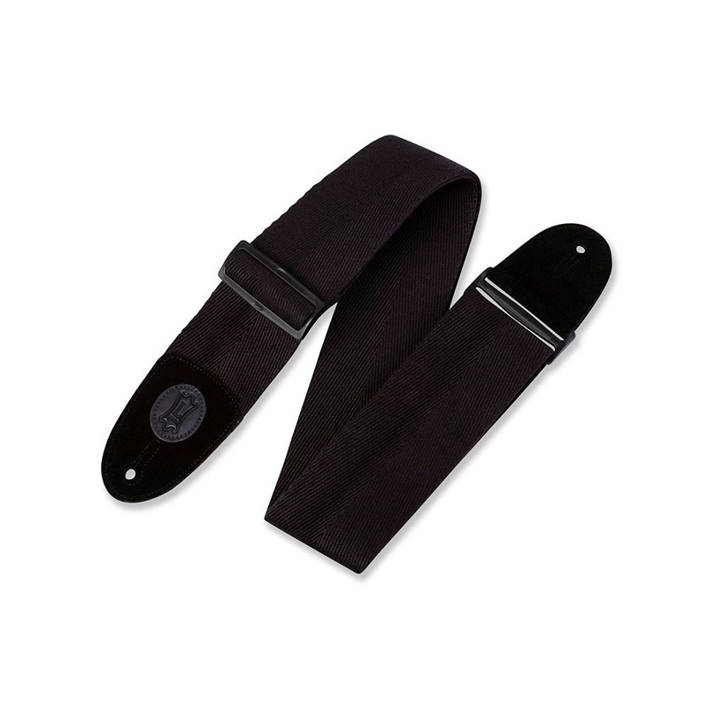 Levys 3 Inch Black Cotton Bass Guitar Strap