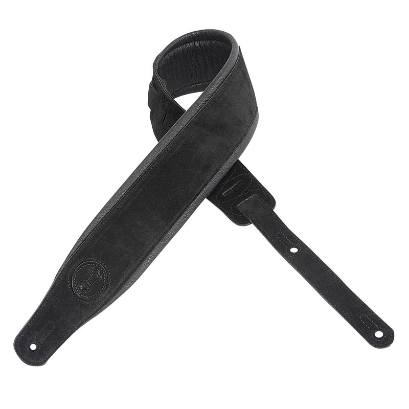 Levys 3 Inch Black Suede Guitar Strap