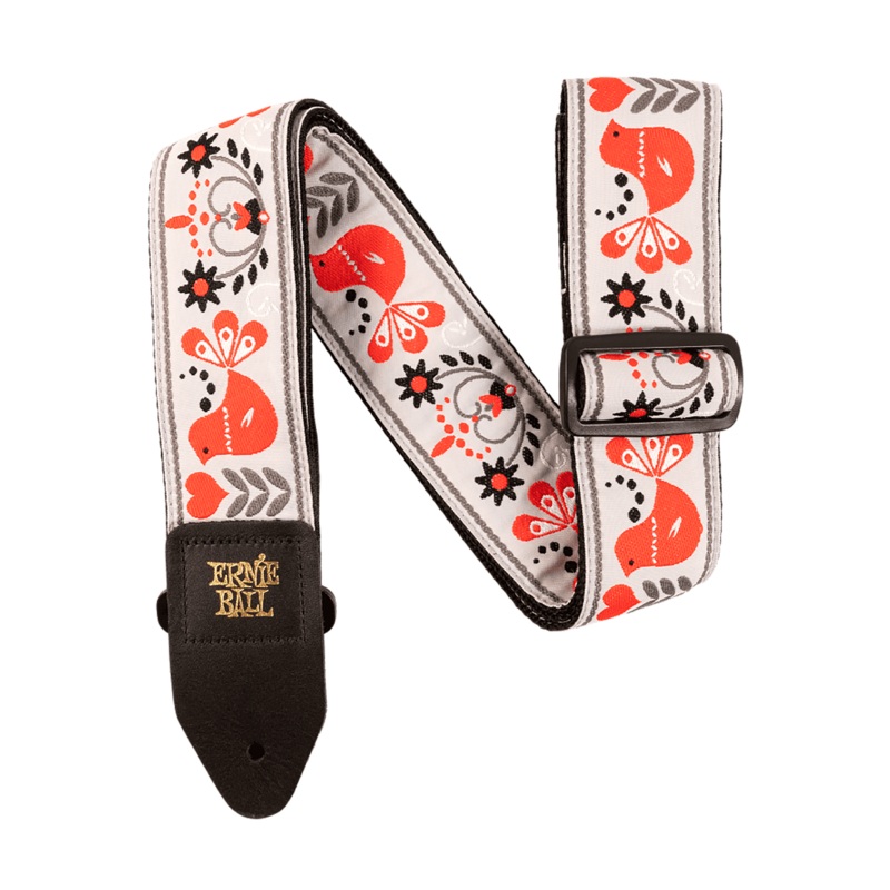 Ernie Ball Red Bird Winter Jacquard Strap