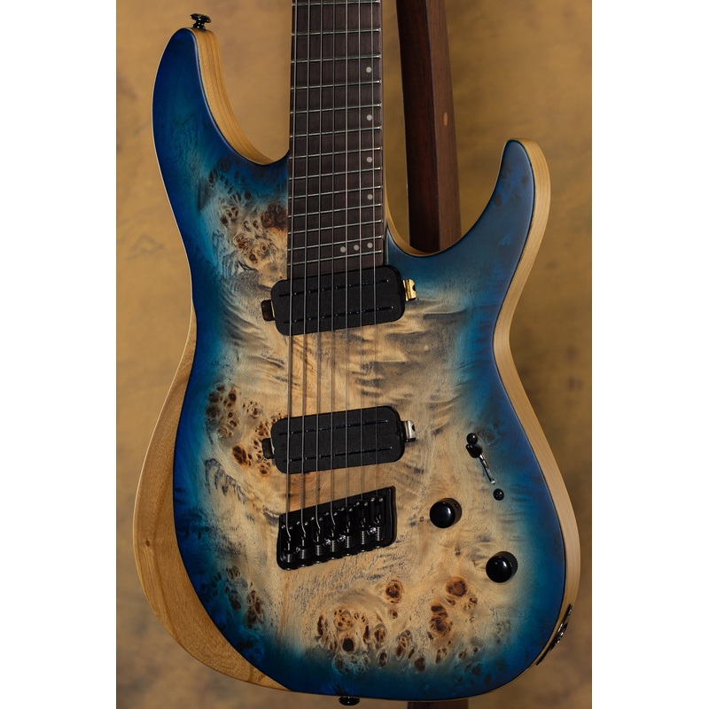 2021 Schecter Reaper 7 Multi-Scale Satin Sky Burst w/ Hardshell Case